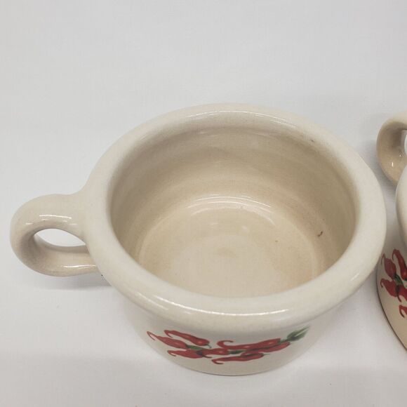 SHAKERS & THANGS Pottery Soup Chili Bowls Handles CHILI PEPPERS Marshall Texas - Picture 5 of 11